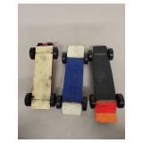 Set of 3 Vintage Pinewood Derby Cars, Pack 155 1992