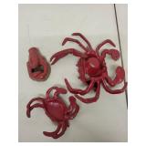 Set of 3 Red Cast Iron Crab and Lobster Bottle Openers