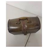 Vintage MCD Maple Core Divestco Domed Metal Lunch Box with Leather Strap