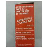 Emergency Candle Kit with Metal Container and Coleman Keychain Lantern