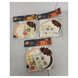 Lot of 3 Mongoose BMX Variety Packs with Stickers, Tattoos, Number Plates, and Valve Caps