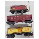 Collection of 6 Vintage Lionel Tin Train Cars Assorted Styles
