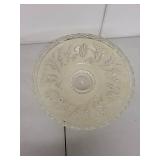 Vintage Clear Glass Embossed Floral Serving Platter, 14 Inch