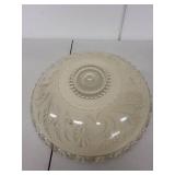 Vintage Clear Glass Embossed Floral Serving Platter, 14 Inch