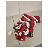 Handmade Crocheted Christmas Tree Skirt in Red, Green, and White