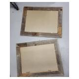 Pair of Framed River Landscape Prints in Rustic Wood Frames