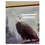 Framed Bald Eagle Art Print by Stans with Signature
