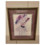 Framed Print of Victorian Lady by Bettie Hebert-Zelden 19x23 Inches