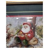 Framed Home Interiors Santa Claus Winter Scene Print