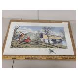 Signed Frank Mittelstadt Print The Old Clarence Bridge Cardinals