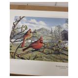 Signed Frank Mittelstadt Print The Old Clarence Bridge Cardinals