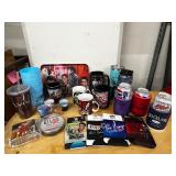 Elvis Presley Collectibles Lot with Mugs, Trays, Coasters and Drinkware