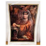 Mixed Art Lot: Shakiba Print with 2 Egyptian Papyrus Paintings