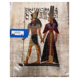 Mixed Art Lot: Shakiba Print with 2 Egyptian Papyrus Paintings