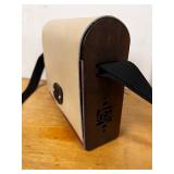 Yellow Rose Handcrafted Crossbody Bag with Leather and Wood Accents