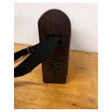 Yellow Rose Handcrafted Crossbody Bag with Leather and Wood Accents