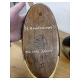 Pair of Hand-Carved Wooden Duck and Goose Decoys Signed R. Goodpaster