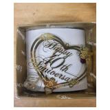 40th Anniversary Gift Set with Porcelain Vase, Keepsake Ornament, and Card