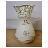 40th Anniversary Gift Set with Porcelain Vase, Keepsake Ornament, and Card