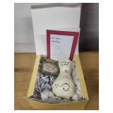 40th Anniversary Gift Set with Porcelain Vase, Keepsake Ornament, and Card