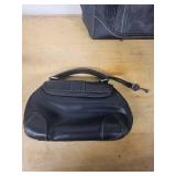 Fossil Black Leather Satchel Bag and Large Shoulder Tote Purse Set