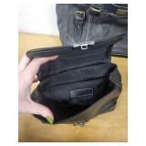 Fossil Black Leather Satchel Bag and Large Shoulder Tote Purse Set