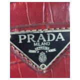Prada Milano Red Croc-Embossed Leather Shoulder Bag - Not authenticated