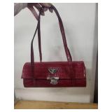Prada Milano Red Croc-Embossed Leather Shoulder Bag - Not authenticated