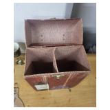 Wine Glassware and Decor Collection with Vintage Goblets, Glass Bottles, and Wooden Case