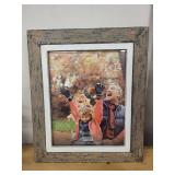 Set of 3 Framed Prints Including Rustic Wood 11x14 Frame and Vintage Truck Art