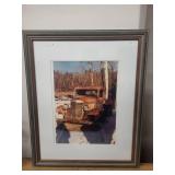 Set of 3 Framed Prints Including Rustic Wood 11x14 Frame and Vintage Truck Art