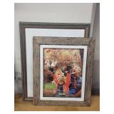 Set of 3 Framed Prints Including Rustic Wood 11x14 Frame and Vintage Truck Art