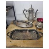 Vintage Silver-Plated Tea Set and Serving Pieces Assortment