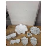 Lot of Decorative White Milk Glass Serving Dishes and Bowls