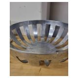 Mixed Home Decor Lot: Metal Fruit Bowl, Hummingbird Figurines, and Pottery Pieces