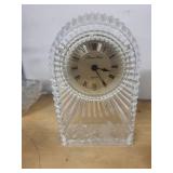 Collection of Vintage Glassware, Cake Stand, Red Goblets, and Princess House Clock