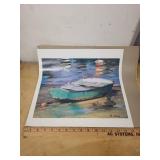 R. Lake Boat and Harbor Art Print