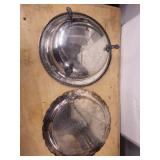 Pair of Vintage Silver-Plated Serving Dishes with Ornate Detailing