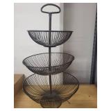 Three-Tier Metal Wire Basket Stand