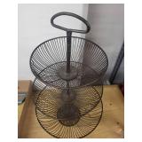 Three-Tier Metal Wire Basket Stand