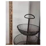 Three-Tier Metal Wire Basket Stand