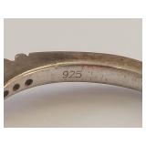 Sterling Silver Ring with Dual Diamond Design