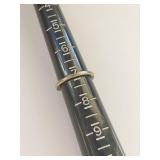 Sterling Silver Ring with Dual Diamond Design