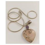 Sterling Silver Rose Quartz & Amethyst Necklace