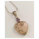 Sterling Silver Rose Quartz & Amethyst Necklace