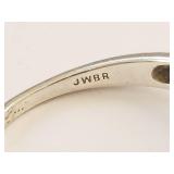 Sterling Silver Three-Stone Clear Gemstone Ring