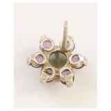 Sterling Silver Amethyst and Peridot Earrings