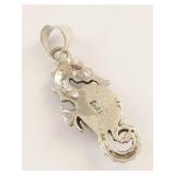 Sterling Silver Seahorse Pendant with Shiva Eye Stone