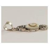 Sterling Silver Seahorse Pendant with Shiva Eye Stone