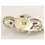 Sterling Silver Seahorse Pendant with Shiva Eye Stone